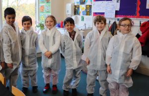 Ghyll Royd pupils try on white forensics suits