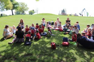 Ilkley Nursery pupils enjoy picnic on the grass in Roundhay Park