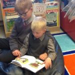 Ilkley Primary children at Ghyll Royd School are reading together